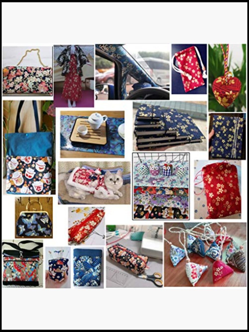 Floral Cotton Fabric Squares Patchwork Bundle, Sewing Quilting Diy Decor View 6